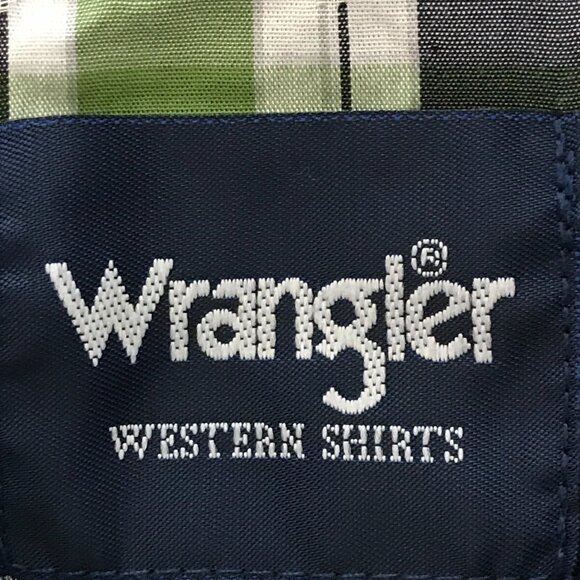 Wrangler Western Shirt Men 3XL Green Plaid Snap Button Up Pocket Long Sleeve - Picture 3 of 14